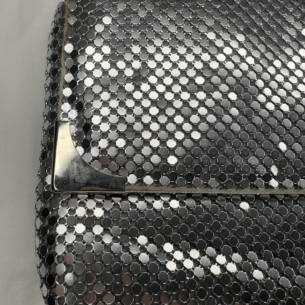 Silver Mesh Chainmail Clutch Shoulder Bag Evening Party Purse‎